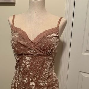 Tan crushed velvet tank